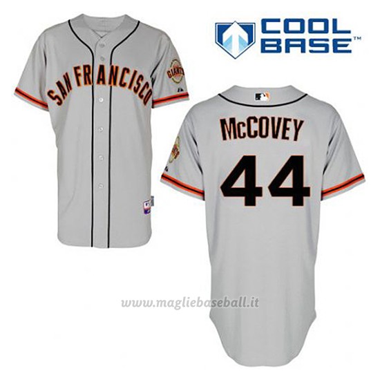 Maglia Baseball Uomo San Francisco Giants Willie Mccovey 44 Grigio Cool Base